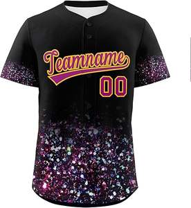 Camisetas informales con botones para hombre de calidad superior, venta al por mayor, camisetas de béisbol y sóftbol de manga corta, camisetas deportivas de equipo activo - Product Image 1