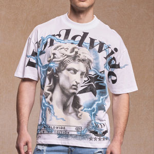 Streetwear surdimensionné T-shirt personnalisé pour hommes 100% coton Vintage Heavyweight Graphic Print Breathable T-Shirt - Product Image 1