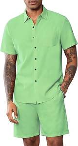 Ensembles de vêtements de sport décontractés pour hommes, respirants et confortables, polos à fermeture éclair quart et shorts - Product Image 2