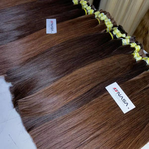 Gran cantidad de lujo calidad a granel extensión de cabello virgen vietnamita marrón oscuro negro Nasa modelo de cabello Sarah 100g precio al por mayor - Product Image 1