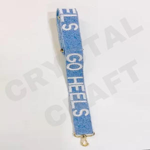 Sangles de sac de perles de rocaille en or blanc personnalisées vont talons sangle de sac à main perlée pour sacs accessoires de mode - Product Image 1