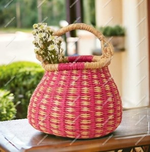 Beige Mini Indoor Planter Reusable <b>Bamboo</b> <b>Table</b> Top Flower Pots Eco-Friendly Multifunction Foldable Handicraft Living Room - Product Image 2