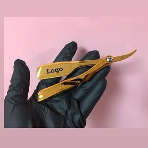 มีดโกนแบบตรงขอบเดียวทำจากสแตนเลสสำหรับช่างตัดผมชายดีไซน์พับได้พร้อมใบมีดเปลี่ยนได้สำหรับใช้งานบนใบหน้า - Product Image 5