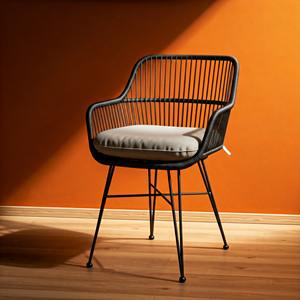 Lightweight Portable Minimalist Iron Dining Chair Natural-Look <b>Metal</b> for Indoor/Outdoor Living Room Hospital Park/Kitchen School - Product Image 1