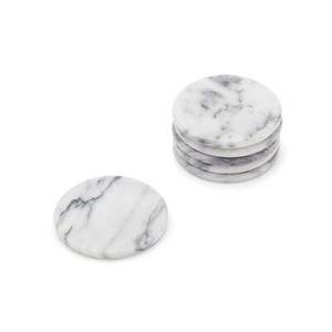 Posavasos elegantes de mármol blanco, Juego de 4 posavasos de piedra absorbente para decoración del hogar y posavasos de lujo de piedra de Mesa para bebidas - Product Image 4