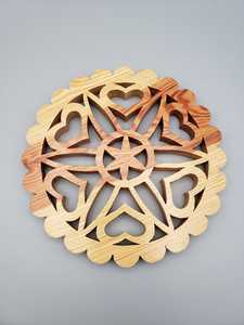 Premium Handcrafted Mandala <b>Wood</b> Trivet Decorative Circular Hot Plate Holder Sustainable Laser-Cut Kitchenware <b>Wood</b> <b>Placemats</b> - Product Image 2