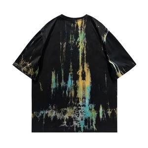 Camiseta estampada holgada de algodón 100% más vendida para hombre, camiseta de secado rápido para entrenamiento de gimnasio, logotipo personalizado OEM, manga corta al por mayor a granel - Product Image 5