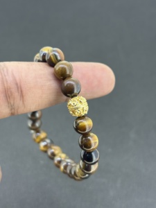 กำไลข้อมือหินตาเสือธรรมชาติเงินแท้ทรงหัวตัดน่ารักแบบยืดหยุ่นสำหรับผู้หญิงและผู้ชาย ของขวัญสุดหรูสำหรับงานปาร์ตี้ - Product Image 4