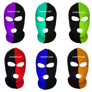 Viky Industries-mascarilla de esquí para hombre, máscara de esquí de dos tonos con 3 agujeros, medio negro, diferentes colores, pasamontañas - Product Image 6