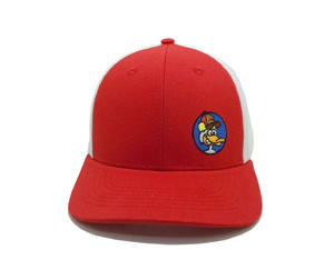 Casquette de camionneur en polyester rouge en maille blanche respirante casquette de baseball brodée de dessin animé personnalisé 6 panneaux mode Gorras Vietnam OEM - Product Image 2
