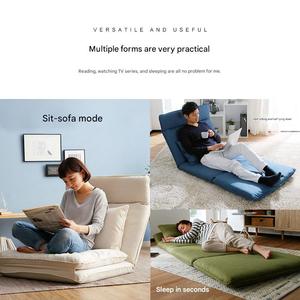 Canapé-<span class=keywords><strong>lit</strong></span> double de style japonais Kino pour salon, chambre à coucher, sol, pliable, avec appui-tête et dossier confortables - Product Image 2