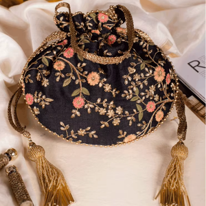 Handmade Ethnic Potli <b>Bag</b> Women Traditional <b>Embroidered</b> Bridal Party Purse Wholesale India - Product Image 1