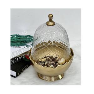 Vaisselle de service pour la maison de l'hôtel bol décoratif plaqué or brillant de forme ronde en métal bol de mélange de fruits avec poignée de créateur - Product Image 6