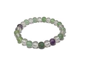 Handmade Fluorite with crystal Round <b>Beads</b> <b>Bracelet</b> Crystal <b>Beads</b> Fashion Jewelry for <b>Men</b> & Women Energy Gemstone Gift - Product Image 3