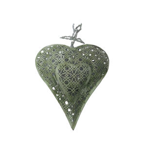 Nouvelle conception fer métal suspendu coeur mur ornement décoratif couleur blanche pour la maison et la décoration de noël en vrac à la main - Product Image 2