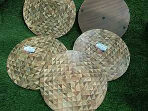 Ensemble de couteaux et de planches à incrustation en bois de luxe Planche à découper à fromage rectangulaire avec motif en bois aléatoire unique pour la cuisine et la salle à manger - Product Image 3