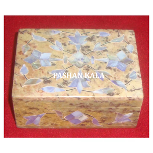 Joyero Rectangular de Piedra de Savia Blanca con Madreperla - Product Image 2