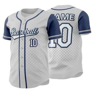 Maillot de baseball professionnel en gros avec boutons, uniformes de football personnalisés, vêtements de sport de haute qualité à manches courtes - Product Image 1