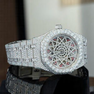Top Trending Luxury Moissanite Diamond Look <b>Watch</b> for Men Full Iced Stainless Steel Quartz <b>Waterproof</b> Fashion Accessory - Product Image 3
