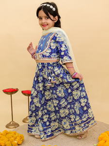 Magnifique Lahenga Choli en coton indien pour enfants, Ghagra Choli de créateur traditionnel pour filles, robe de fête - Product Image 5