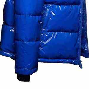 Chaqueta acolchada azul brillante para hombre al por mayor, gruesa y cálida para invierno, estilo urbano, con capucha, cortavientos y brillante. - Product Image 5