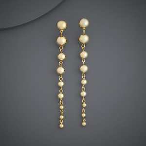 Vintage Gold-Plated Pearl Drop Earrings for Party Ball Pattern Brass & Zinc Alloy - Product Image 4