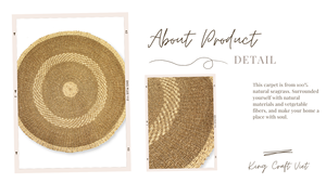Alfombra Minimalista de Seagrass, Alfombra de Yute Tejida a Mano, para Interiores y Exteriores, Hecha en Vietnam por KingCraftViet - Product Image 2