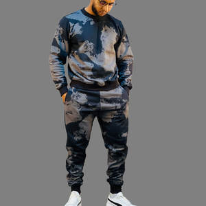 สเวตเตอร์ผ้าฝ้าย2ชิ้นสำหรับผู้ชาย, สำหรับออกกำลังกายกีฬาฤดูหนาววิ่งจ๊อกกิ้งลำลองไซส์ใหญ่ - Product Image 3