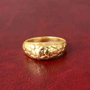 Fenny 18K plaqué or prêt à expédier sans ternissure rétro rugueux martelé bague à la mode pour les femmes bijoux en gros - Product Image 5