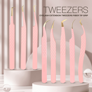 Pinzas de extensión de pestañas, pinzas de amarre de punta de fibra para volumen y extensiones de pestañas individuales, pinzas de punta de fibra - Product Image 2