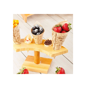 ที่วางโคนไอศกรีมไม้แบบกําหนดเองยืนยืนแสดงกรวยที่ดูน่าทึ่งสําหรับงานปาร์ตี้โดยใช้ผลิตภัณฑ์คุณภาพสูง - Product Image 1