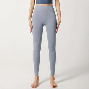 Pantalones de Yoga de Spandex sin costuras de cintura alta personalizados para mujer, traje de Fitness de punto transpirable para gimnasio, suministro al por mayor - Product Image 6