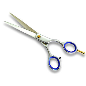 Ciseaux de coiffeur fantaisie ciseaux de coupe de cheveux métal acier cheveux beauté ciseaux ciseaux de coiffure avec anneau en caoutchouc bleu - Product Image 5