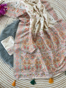 Nueva llegada última colección Venta caliente Pashmina Cachemira Sari Blusa con Meenakari y Cachemira teje Trabajo Mujer moda - Product Image 5