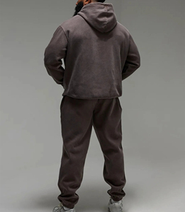 Full Customized Streetwear Tracksuit Oversized Acid Wash Distressed <b>Strings</b> Sweatpants And <b>Hoodie</b> Set Joggers Zipper <b>Hoodie</b> Set - Product Image 4