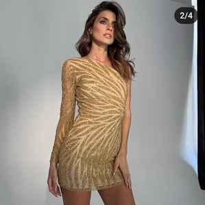 Vestido de noche de satén de lujo tamaño personalizado con cuentas completas trabajo hecho a mano cintura Natural transpirable MOQ 5 piezas para - Product Image 1