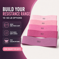 Bande de Résistance Large en Silicone Haute Élasticité 10-50 LB Rose Monochromatique pour Entraînement à Domicile
