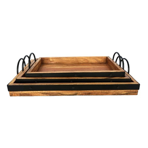 Handmade Modern Wooden <b>Coffee</b> <b>Table</b> Serving Tray Handles for Wood Antique World Overseas Christmas Gift single-piece Package - Product Image 2
