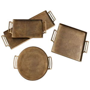 Plateau en métal décoratif - Artisanat en métal de luxe au look classique poli pour servir le chocolat et l'utilisation à domicile, à l'hôtel, au restaurant - Product Image 6