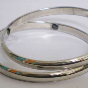 Trendy High Quality Handcrafted Polished <b>Silver</b> Copper <b>Bangle</b> For Women Elegant Platinum Plated <b>Indian</b> Bridal Jewelry Classic - Product Image 1