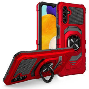 เคส Samsung Galaxy S25 FE แบบแม่เหล็กพร้อมขาตั้งวงแหวน สีแดง - Product Image 1