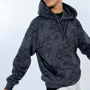 Veste de baseball de luxe 100% coton pour hommes 500GSM sweat à capuche surdimensionné impression bouffante streetwear de luxe personnalisé pour le printemps personnalisé - Product Image 2