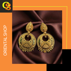Comprar conjunto de pendientes con diseño tradicional 22CT chapado en oro estilo Jhumka pendientes de joyería para las mujeres usan por los exportadores - Product Image 3