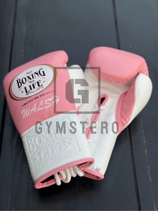 Gants de boxe GYMSTERO personnalisés en cuir de vachette véritable, à doigts entiers, avec sangle de poignet réglable à boucle auto-agrippante, tailles 8oz-18oz - Product Image 3