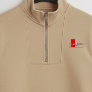 Sudadera de Cuello Redondo con Media Cremallera/Cierre de Cremallera para Hombre |   Sudadera Casual de Algodón con Forro Polar, con Logotipo Personalizado, OEM ODM, para Invierno - Product Image 5