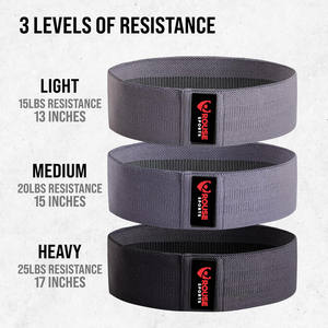 Bandes de résistance en tissu élastique avec logo personnalisé, bandes de résistance en coton et polyester pour la salle de sport, le yoga et l'entraînement à domicile - Product Image 5