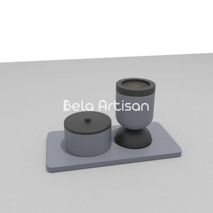 Bela Artisan Tray Set Brûleur d'encens en bois de manguier Bakhoor Jar Mabkhara Box Cadeaux de mariage Diffuseur d'aromathérapie - Product Image 3