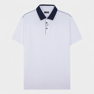 Chemise de golf à manches courtes respirante en tricot uni brodée sur mesure, coupe classique pour homme - Product Image 4