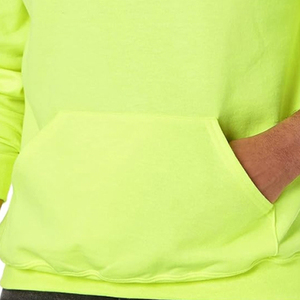 Sweat-shirts à capuche pour hommes en molleton épais vert néon de qualité supérieure, avec logo personnalisé imprimé numériquement sur le devant - Product Image 4