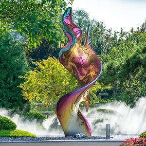 Prix d'usine Sculpture en métal sur mesure à grande échelle en acier inoxydable Statue de jardin extérieure Art moderne Décorations en métal - Product Image 2